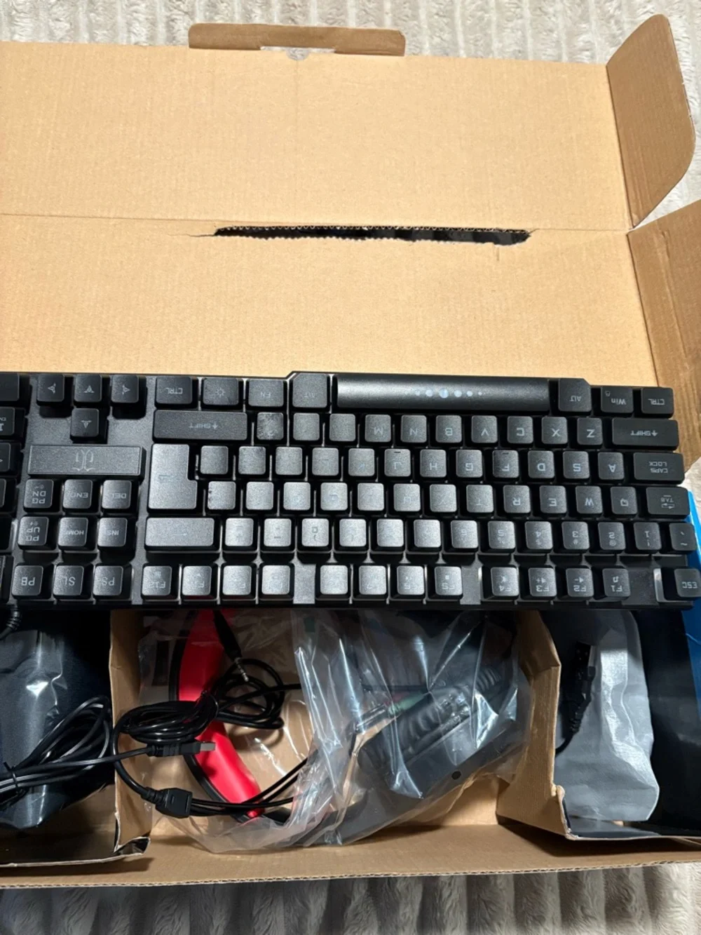 adidas Gaming Keyboard & Headset Set in Black and Blue
